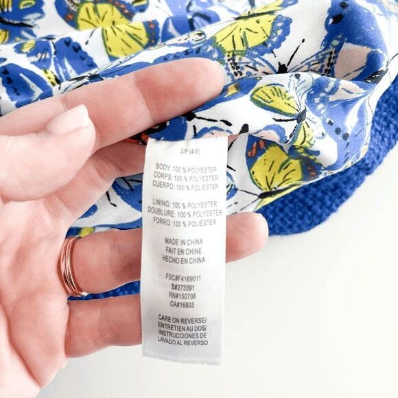 AVON Signature Collection Womens Woven Coat Jacket Button Pockets Blue Small - Picture 3 of 8